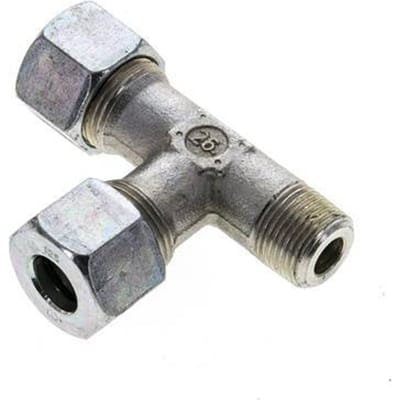 12S & R3/8'' Zink Geplateerd Staal Haakse T-stuk Snijverbinding met Mannelijke Draad 630 bar ISO 8434-1