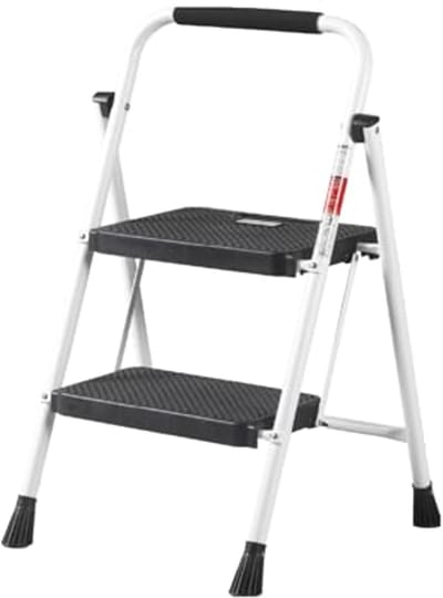 Opvouwbare Aluminium Ladder - Inklapbare Huishoudladder met 2 Treden voor Veilig Gebruik in Huis en Kantoor