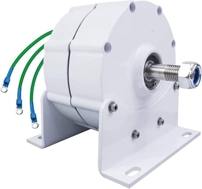 Permanente Magneetgenerator - Lage Snelheid - Windenergie Opwekken - Hoge Efficiëntie - 500 Watt - Zilver