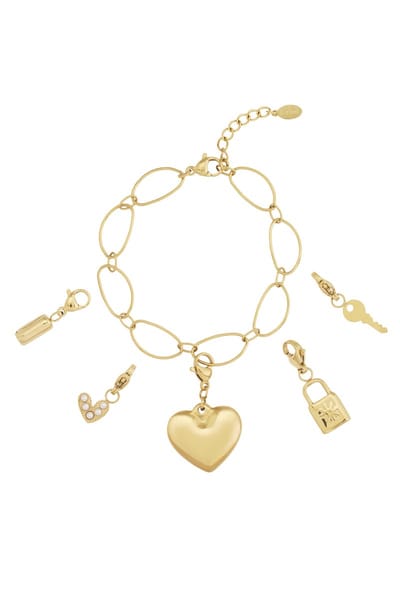 DIY Armband - Met Losse Bedels Goudkleurig - Kleurvast Stainless Steel - Bedelarmband - Cadeau voor haar - Verkleurt niet - Cadeau