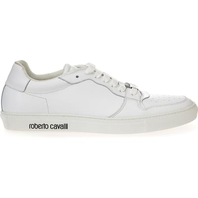 Lage lederen witte sneakers Roberto Cavalli