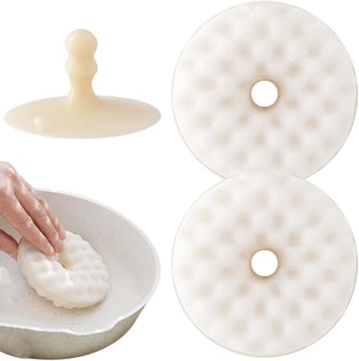 Keukenreinigingssponzen - Huishoudelijke scrub - Afwas en aanrecht - Niet-kras met houder - 11x11x3cm spons