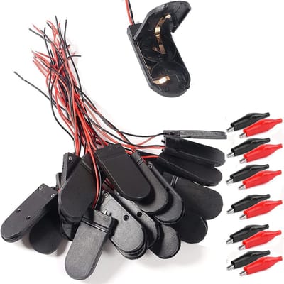 Cosensi - 20 Stuks CR2032 Knoopcel Batterijhouder met Schakelaar en Krokodillenklemmen