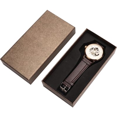 FORSINING Montre-bracelet à la mode mécanique semi-automatique à motif creux pour homme(blanc gray