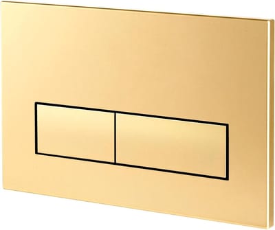Bedieningsplaat WC - Spoelplaat - Toilet Spoelen - Vervangbare Veer - 24.6 x 16.4 cm - Mat Goud