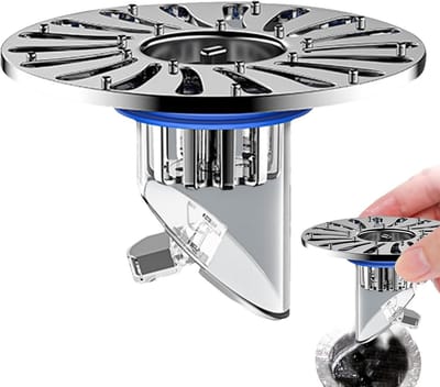Afvoerzeef - Gootsteenstop Keuken - Hygiënisch Werken - Automatische Afwatering - 32-43 mm - Zilverblauw