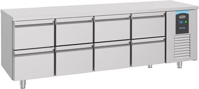Combisteel Koelwerkbank - ENERGY LINE - Energiezuinig - 632L - 8 Laden 1/1 GN - -2°C/+8°C - Geforceerd - 2330x700x850mm