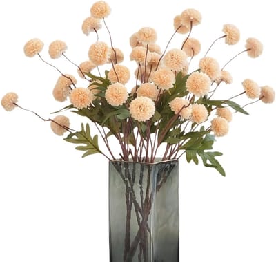 8 Stuks Kunstbloemen Faux Zijde Pompon, Nep Mini Chrysanten voor Vaasvulling, Bruidsboeket en Huisdecoratie, Ideaal voor Herfst en Feestdagen