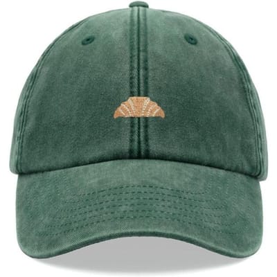 1 Stuks Croissant Print Retro Baseballpetten Voor Mannen, Buiten Vrije Tijd Gewassen Verstelbare Papa Hoed Vervaagd Sport Zon Reizen Dagelijkse Kleding Adjustable gray