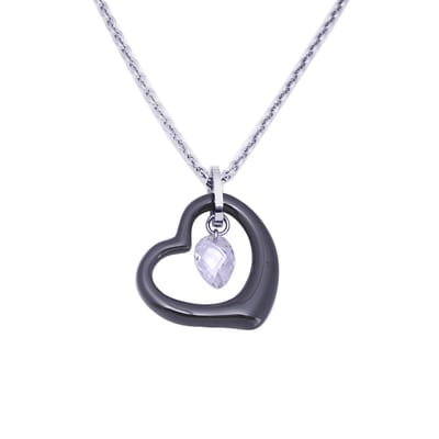 Orphelia HSG-031/1 - Ketting met hanger hart - Roestvrij staal / Keramiek - 50 cm
