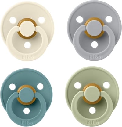 Bibs fopspeen 6-18 maand set 4 stuks Ivory,Cloud,Island Sea en Sage maat 2