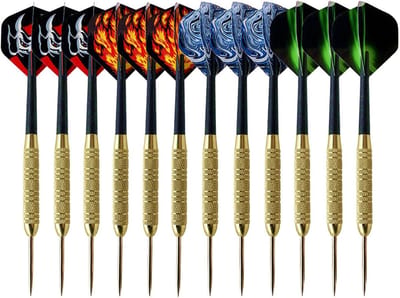 12 Pieces Dart met Metal Tip - Steel Tip Dart Flights - Professionele 19g Steel Darts Set - Dart Arrow Set - 4 Stijlen