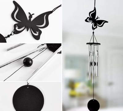 Nature's Melody OT14BF Garden Ornament tunes butterfly 14" /38cm Musical Ornament Windchime mini widgong vlinder met rustgevend geluid.