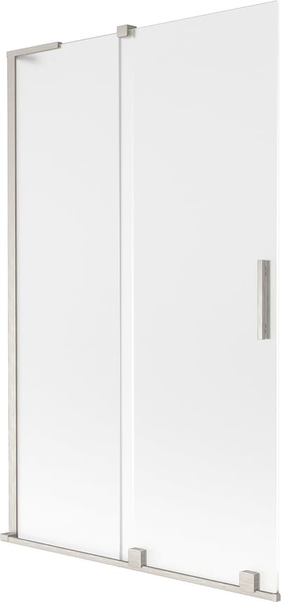 Mexen Velar L badwand 2-delige schuifdeur 110 x 150 cm, ijs, geborsteld nikkel - 896-110-003-31-97