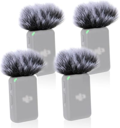 Set van 4 Professionele Microfoon Windbeschermers met Anti-Pop Fur Filter voor Lavalier Microfoons