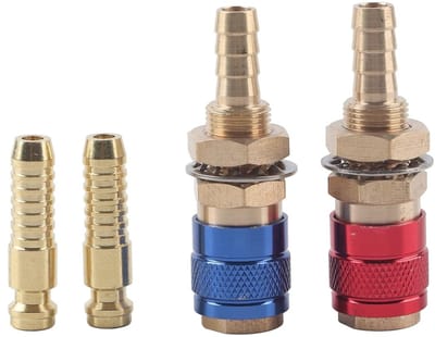 Snelle Koppeling voor Lasgas 9 mm - Messing Adapter Pack van 2 voor Tig Lasbranders, Koelsystemen en Gasverbinders