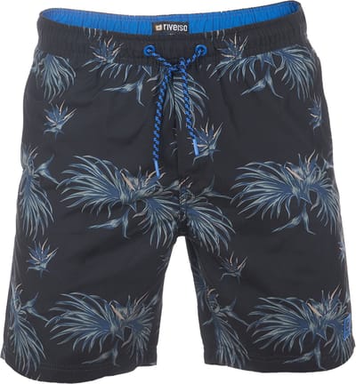 riverso Heren Short RIVKai bequem Zwart S Volwassenen Zwemshort met Print met Elastische Band