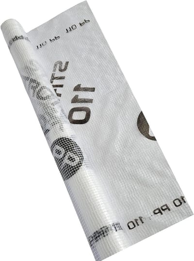 Onderspanfolie 110g/m² - Dakfolie onderdekbaan - Dakbescherming bouwfase - Diffusie-open scheurbestendig - 150m x 25m - Grijs
