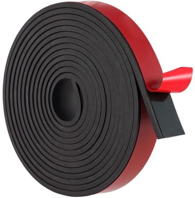 Rubber Profielstrip 20mm x 2mm x 3m - Zelfklevend Zwart Rubber voor Isolatie, Vloerbescherming en Geluidsdemping