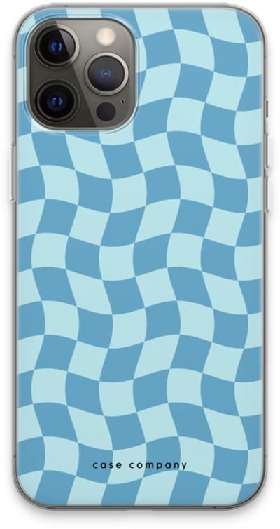 Case Company® - Hoesje geschikt voor iPhone 13 Pro Max hoesje - Grid Blauw - Soft Cover Telefoonhoesje - Bescherming aan alle Kanten en Schermrand