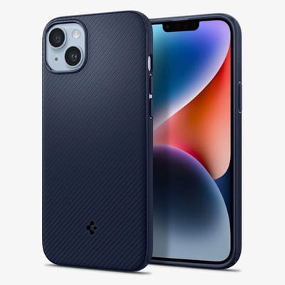 Spigen Mag Armor Hoesje Geschikt voor Apple iPhone 14 Plus MagSafe Back Cover Blauw