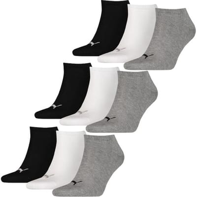 Puma Sneakersokken Plain 9-pack Zwart / Wit / Grijs-35/38