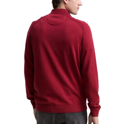 Tom Tailor - Half zip trui - Heren - XXL - rood - Katoen - 1047569