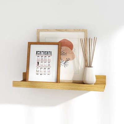 Eiken Houten Wandplanken Set van 1, 40cm Modern voor Foto's, Wanddecoratie en Ruimte-inrichting in Woonkamer, Slaapkamer, Badkamer en Keuken