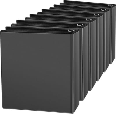 Ringbanden 6 stuks - Presentatiemappen Mappen - Papier Organiseren - Met 2 Extra Zakken - 5 cm Dikte - Zwart