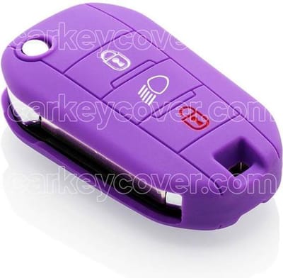 Autosleutel Hoesje geschikt voor Citroën - SleutelCover - Silicone Autosleutel Cover - Sleutelhoesje Paars