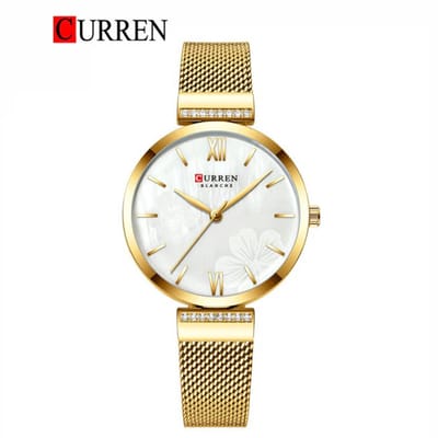 Curren Horloge – Vrouwen – Goudkleurig met Witte Wijzerplaat – Model 9067 – Elegant Dameshorloge – Perfect Cadeau
