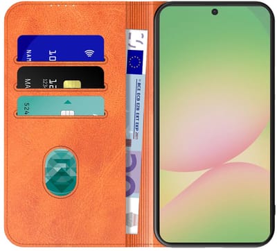 Geschikt voor Samsung Galaxy A56 Telefoonhoesje Bruin Kunstleer Met Magnetische Sluiting - Portemonnee BookCase Met Pasjeshouder - ProtX