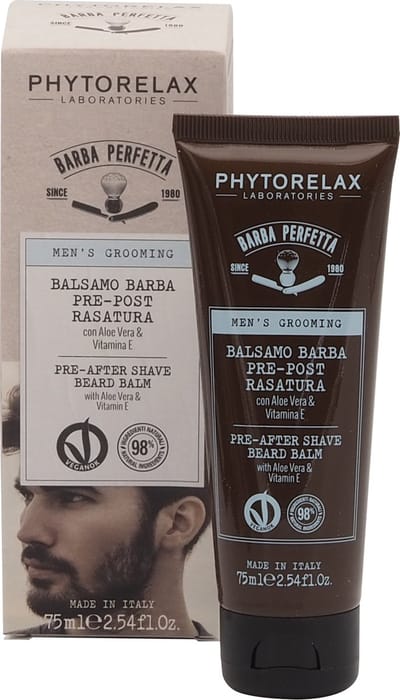 Phytorelax Barba Perfetta Pre & Post Shaving Balm – Transparante Scheerbalsem Voor en Na het Scheren – Verzachtend en Kalmerend – met Aloë Vera & Vitamine E – 75ml