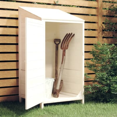 vidaXL - Tuinschuur - 55x52x112 - cm - massief - vurenhout - wit
