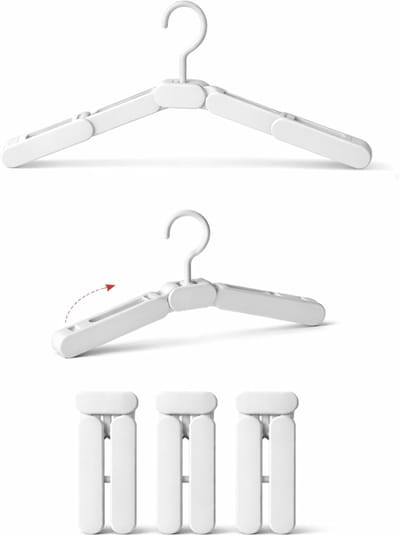 Kledinghangers - Reisvouwbare Kleerhangers - Lichtgewicht Slanke Opvouwbare Hangers - Ruimtebesparend voor Koffer en Hotel - 3 stuks