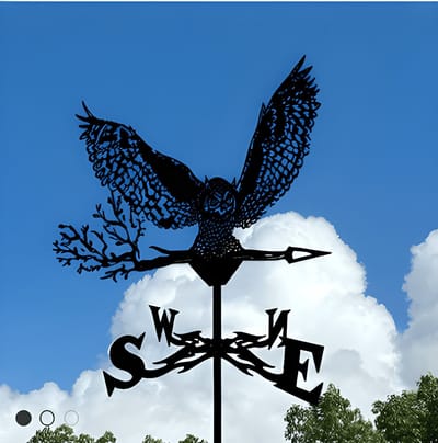 Metalen Windspinner met Dierenmotief - Smeedijzeren Tuin Decoratie voor Buiten - Ornament voor Daktuinen & Binnenplaatsen-Uil-Belle‘s product-Belle's product