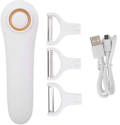 Dailygoods - Elektrisch Schilmesje - Multifunctioneel - Handheld Peeler - USB Oplaadbaar - Voor Aardappels en Groenten - Met 3 Snijbladen