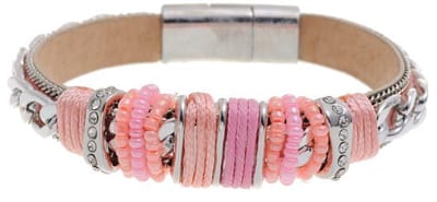 Behave - roze armband met kralen en sluiting - kleurrijk - city chic