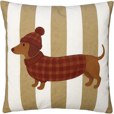 Clayre & Eef Sierkussen 45x45 cm Bruin Polyester Teckels