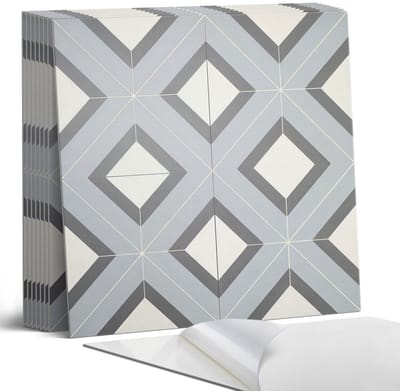 Coloray Plaktegels - Geometrie in pastels Portugese Tegels - 30 cm x 30 cm - Grijs Plaktegels - 9 stuks - Vierkant PVC Tegels - Plaktegels Keuken - Zelfklevende Vloertegels - Vinyl Tegels Zelfklevend - Zelfklevende Tegels