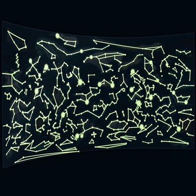 Dailygoods- Poster Lichtgevende Sterrenhemel - XXL Formaat 100 x 44 cm - Fosforescerende Dierenriemtekens - Wanddecoratie Kinderkamer - Sterrenbeelden Decoratie - Nachtlicht Effect - Muurdecoratie