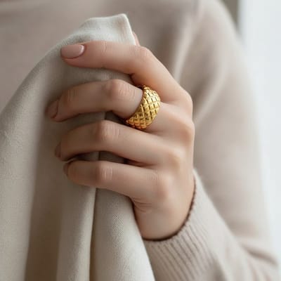 Aramat Jewels | Ringen | RVS Damesring Verstelbaar – Ruitjes Patroon - one size | Zilverkleur | |14mm | Staal | Volwassenen | Verkleurd niet