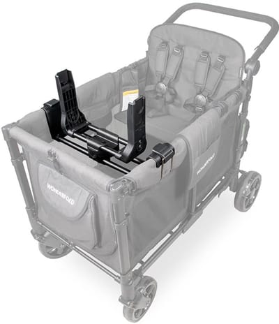 WonderFold W4 Autostoeladapter - Voor Kinderwagen en Buggy - Zwart - 360° Draaibaar