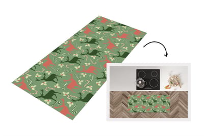 Keukenloper - Loper keuken - Patronen - Christmas - Rendier - 120x50 cm - Keukenloper vinyl