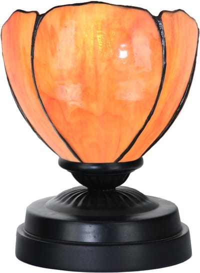 Tiffany lage tafellamp zwart met Tulipa - Art Deco Trade