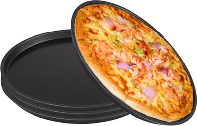 Set van 4 ronde pizza tafels, 29 cm, met anti-aanbaklaag, duurzaam en gemakkelijk schoon te maken voor de oven