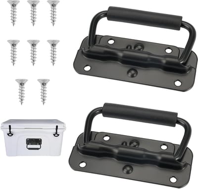 Vouwhandgrepen van RVS met Geïsoleerde Rubber Handgreep voor Gereedschapskasten - 100mm, Set van 2 Stuks, Ideaal voor Kasten en Dozen