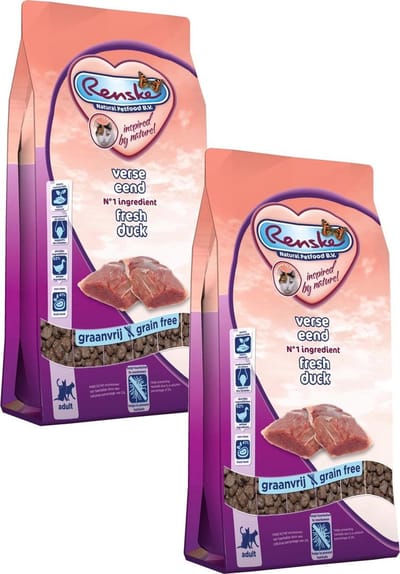 Renske Kat Adult Verse Eend - Kattenvoer - 2 x 6 kg