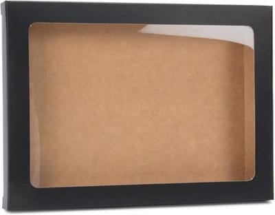 Kraftdoosjes Mat Zwart 13,7x1,5x18,7cm met Venster (25 stuks)