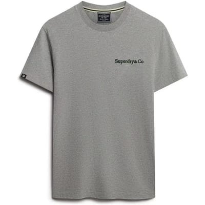 Superdry Essential Company Logo Geborduurd T-shirt Light Grey Grootte: Xxl